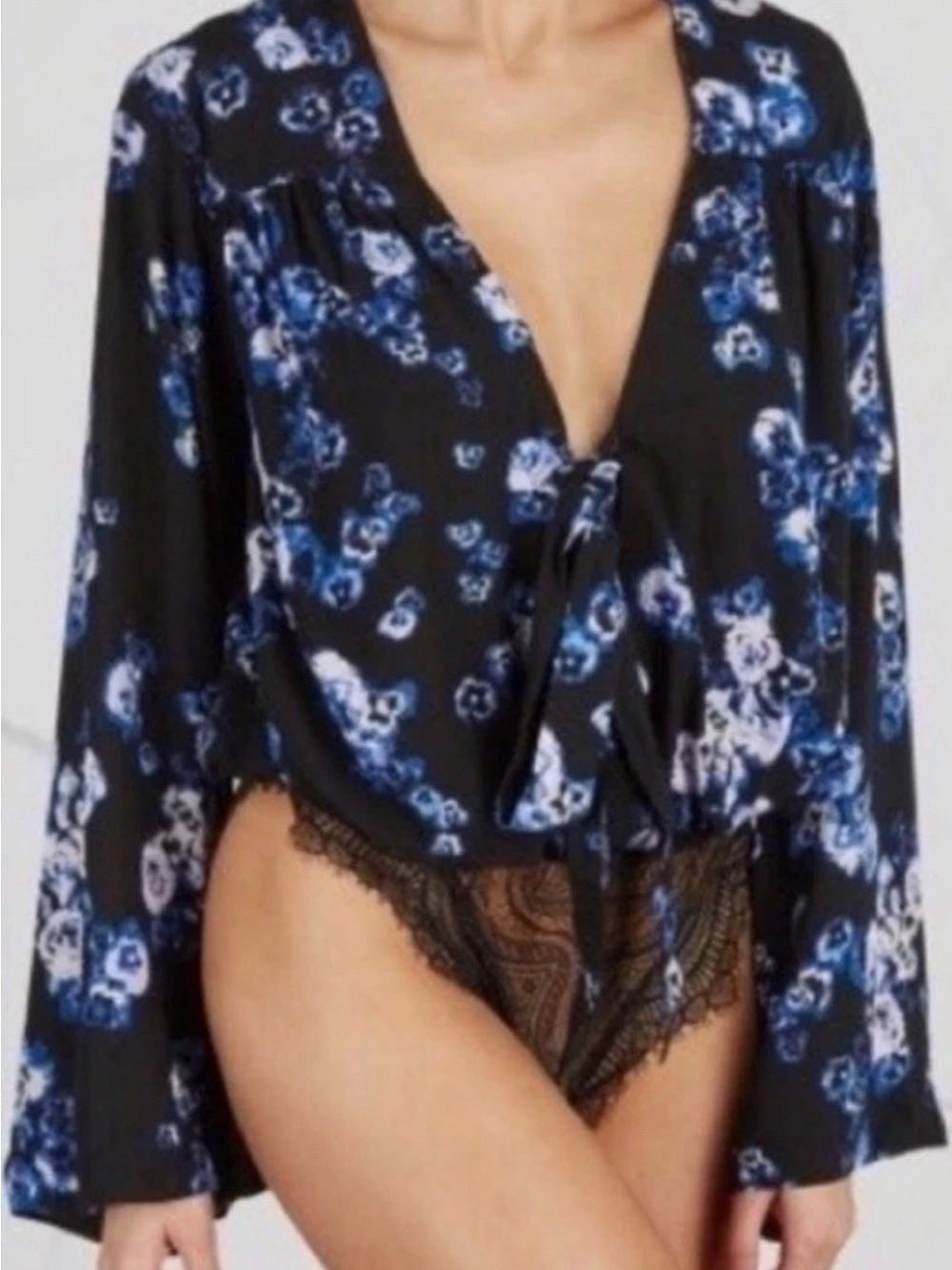 Free People Forties Feels Floral Bodysuit size small